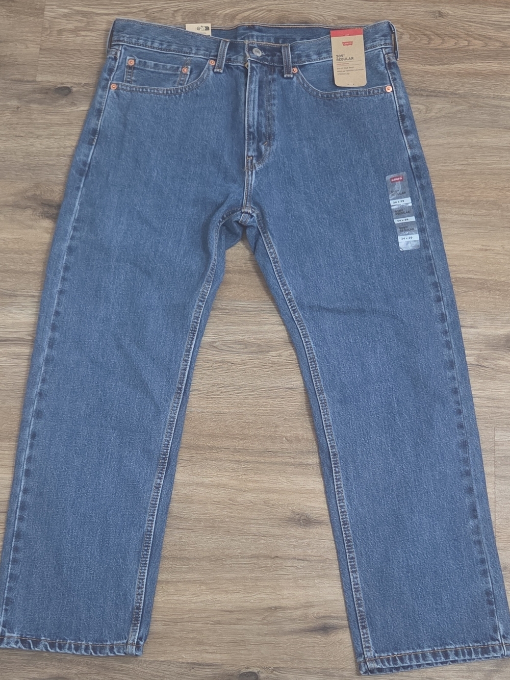 Levi's Men’s Straight Regular Fit Blue Denim Cotton Button Zip Jeans